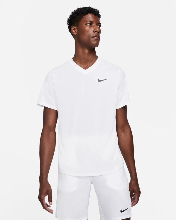 NIKE COURT DRI-FIT VICTORY TENNIS TOP WHITE MAN