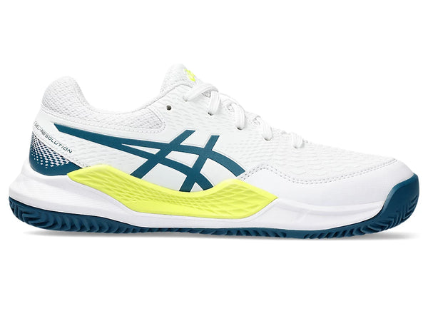 ASICS GEL RESOLUTION 9 GS CLAY WHITE/RESTFUL TEAL JUNIOR