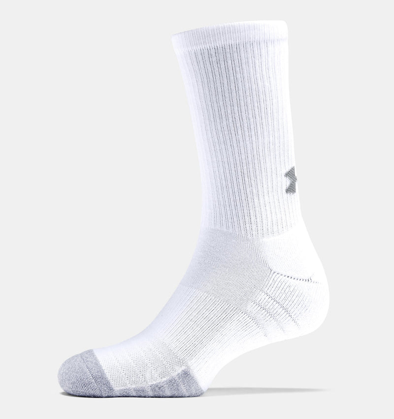 UNDER ARMOUR HEATGEAR® CREW SOCKS WHITE (3X)