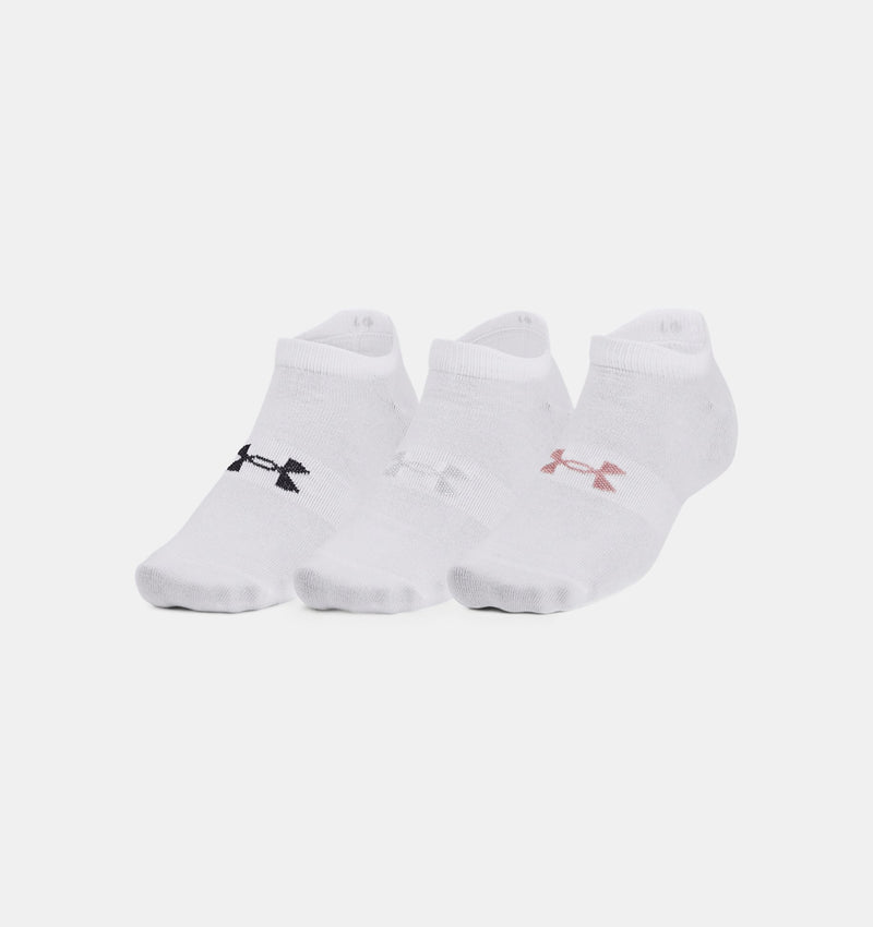 UNDER ARMOUR ESSENTIAL NO SHOW SOCKS WHITE (3X)