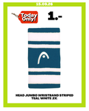 HEAD JUMBO WRISTBAND STRIPED TEAL/WHITE (2X)