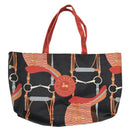 ADAMSBRO SOFT VELVET SHOPPING BAG NAVY BRIDLE DESIGN