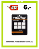 HEAD PADEL PRO OVERGRIP WHITE (3X)