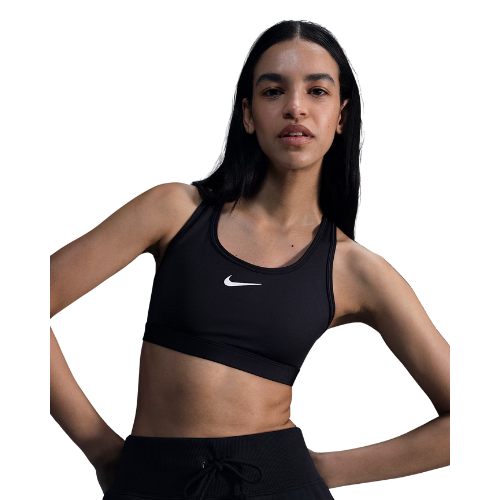 NIKE SWOOSH MEDIUM-SUPPORT PADDED SPORTS BRA BLACK WOMAN