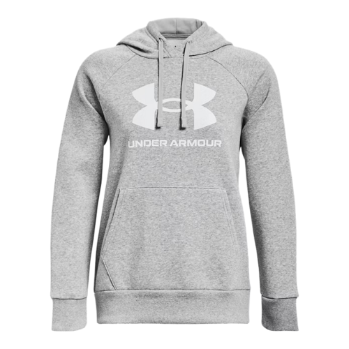 UNDER ARMOUR RIVAL FLEECE BIG LOGO HOODIE GREY WOMAN