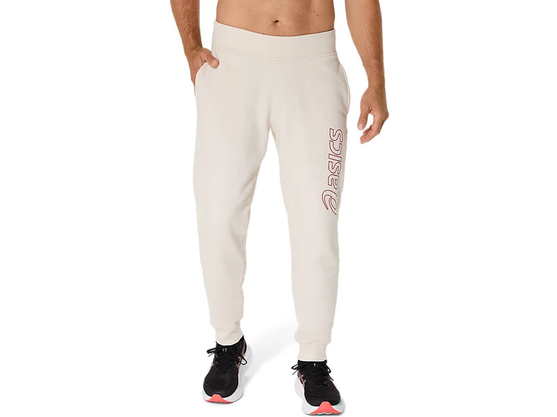 ASICS LOGO SWEAT PANT BIRCH/BURNT RED MAN