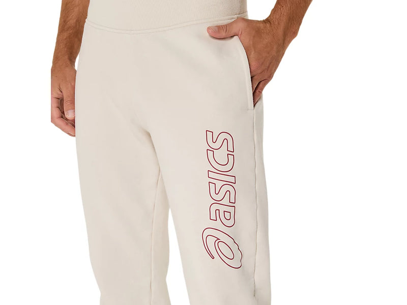 ASICS LOGO SWEAT PANT BIRCH/BURNT RED MAN