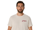 ASICS CHEST LOGO SS TEE BIRCH/BURNT RED MAN