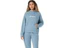 ASICS LOGO FLEECE PULLOVER HOODIE SABA BLAU DAMEN