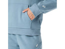 ASICS LOGO FLEECE PULLOVER HOODIE SABA BLAU DAMEN