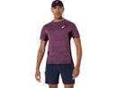 ASICS MATCH Jacquard-Kurzarmshirt Dunkle Aubergine Herren