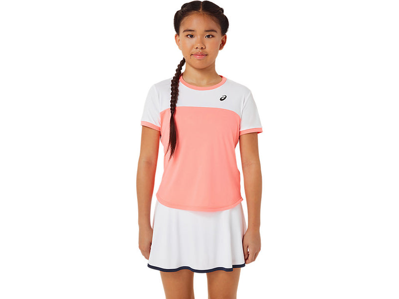 ASICS TENNIS SS TOP GUAVA/BRILLIANT WHITE JUNIOR