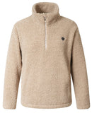 COVALLIERO Teddy-Pullover Beige Damen