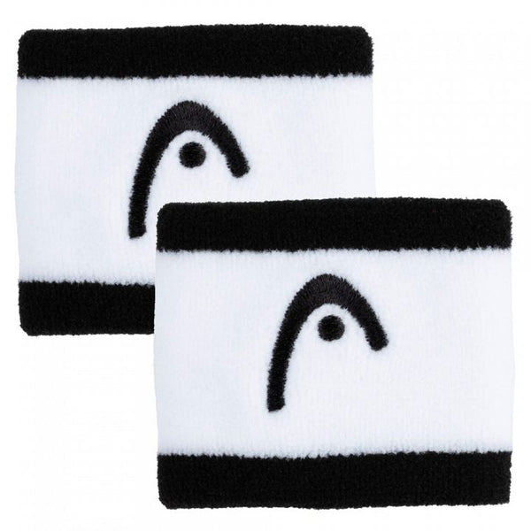 HEAD WRISTBAND STRIPED BLACK/WHITE (2X)