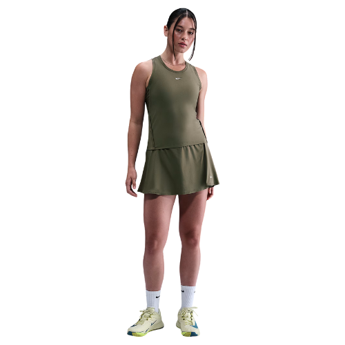 NIKE VICTORY DRI-FIT SHORT FLOUNCY TENNIS SKIRT MEDIUM OLIVE WOMAN