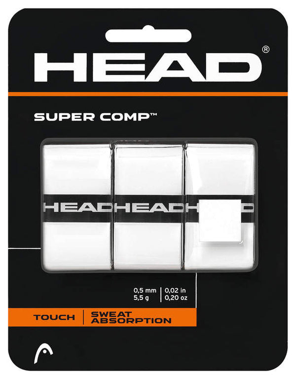 HEAD SUPER COMP OVERGRIP WHITE (3X)