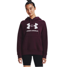 UNDER ARMOUR RIVAL FLEECE BIG LOGO HOODIE DARK MAROON WOMAN