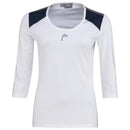 HEAD CLUB 22 TECH 3/4 SHIRT WHITE/DARK BLUE WOMAN