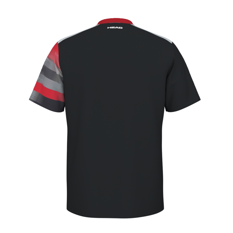 HEAD TOPSPIN T-SHIRT BLACK/PRINT RED MAN