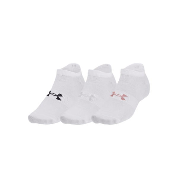 UNDER ARMOUR ESSENTIAL NO SHOW SOCKS WHITE (3X)