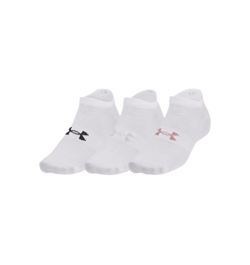 UNDER ARMOUR ESSENTIAL NO SHOW SOCKS WHITE (3X)