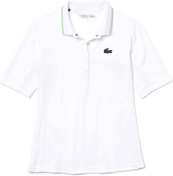 LACOSTE SPORT BREATHABLE AND RESISTANT PIQUÉ POLO SHIRT WHITE/GREEN WOMAN