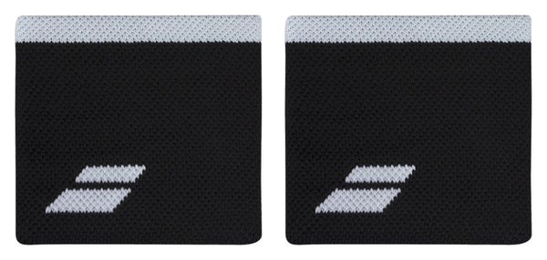 BABOLAT LOGO WRISTBAND BLACK/WHITE (2X)