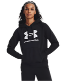 UNDER ARMOUR RIVAL FLEECE BIG LOGO HOODIE BLACK WOMAN