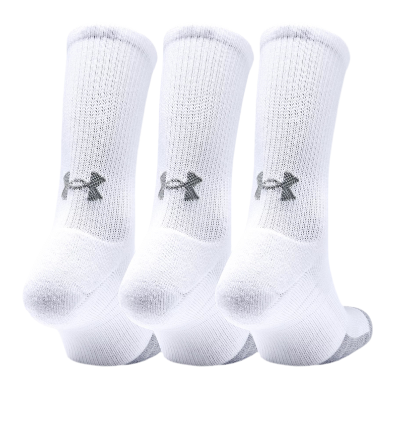 UNDER ARMOUR HEATGEAR® CREW SOCKS WHITE (3X)