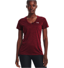 UNDER ARMOUR TECH™ TWIST V-NECK DARK MAROON WOMAN