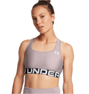 UNDER ARMOUR HEATGEAR® ARMOUR MID BRANDED SPORTS BRA GREY WOMAN