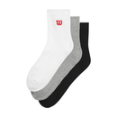 WILSON QUARTER TOP SOCK WHITE/BLACK/GREY (3X)