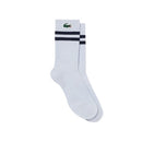 LACOSTE TENNIS CREW SOCKS WHITE/NAVY STRIPED (1X)