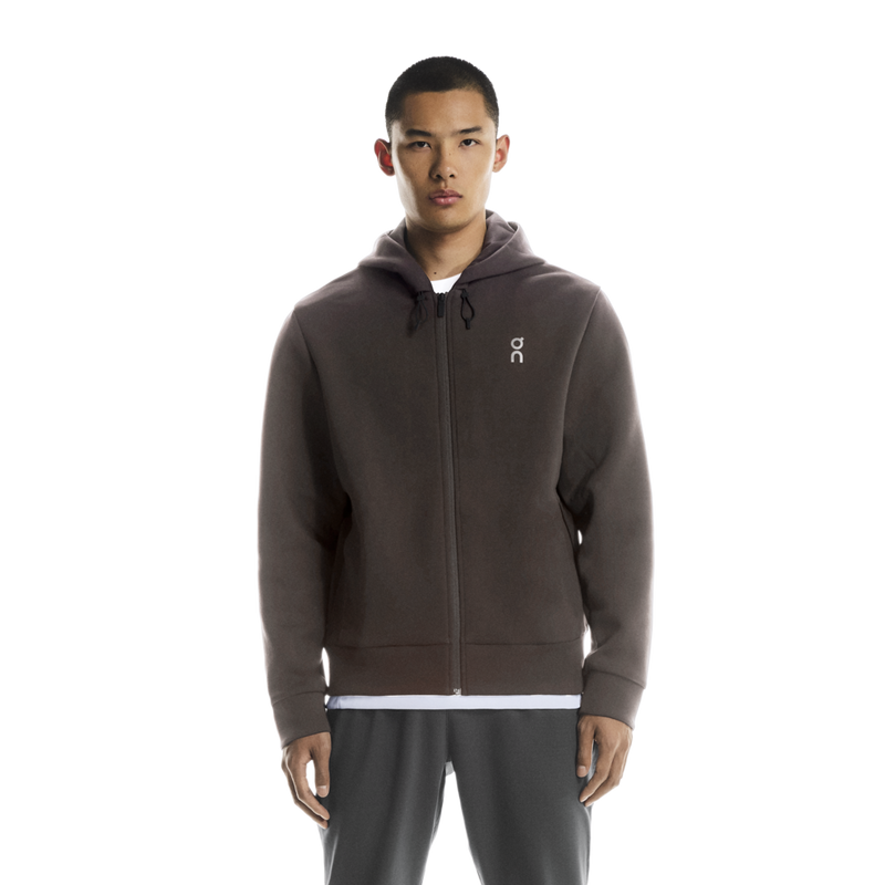 ON RUNNING FOCUS TECH ZIP HOODIE PEBBLE MAN