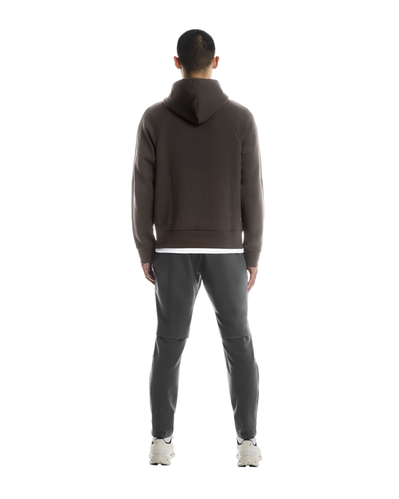 ON RUNNING FOCUS TECH ZIP HOODIE PEBBLE MAN