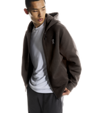 ON RUNNING FOCUS TECH ZIP HOODIE PEBBLE MAN