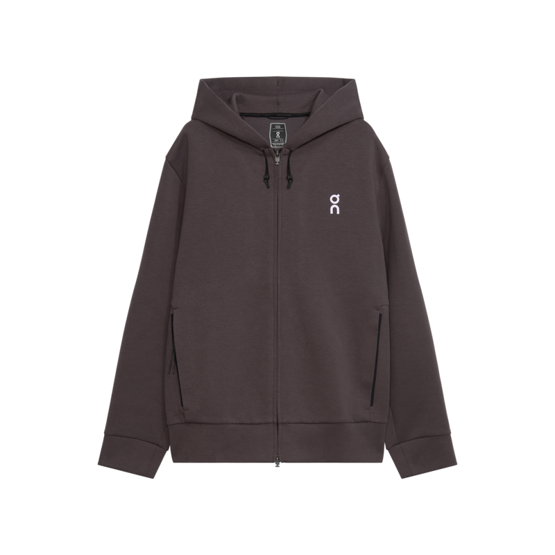 ON RUNNING FOCUS TECH ZIP HOODIE PEBBLE MAN