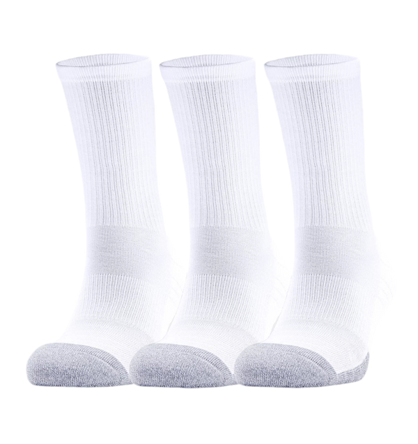 UNDER ARMOUR HEATGEAR® CREW SOCKS WHITE (3X)