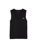 LACOSTE ULTRA DRY RIB KNIT SPORT TANK TOP BLACK WOMAN