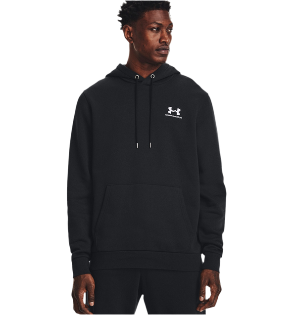 UNDER ARMOUR ESSENTIAL FLEECE HOODIE BLACK MAN