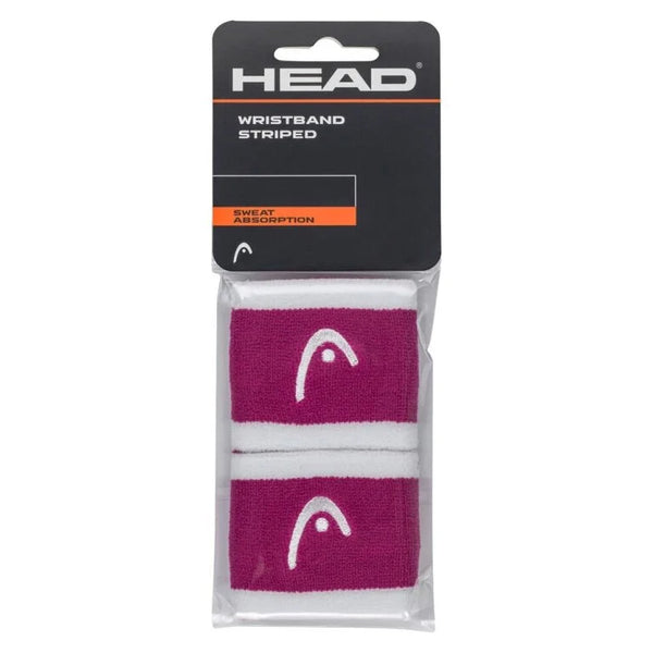 HEAD WRISTBAND STRIPED VIVID PINK/WHITE (2X)