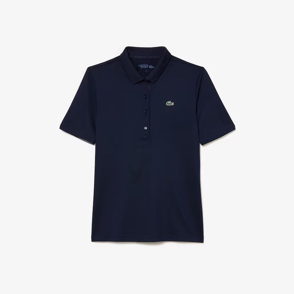 LACOSTE SPORT BREATHABLE STRETCH GOLF POLO SHIRT NAVY WOMAN