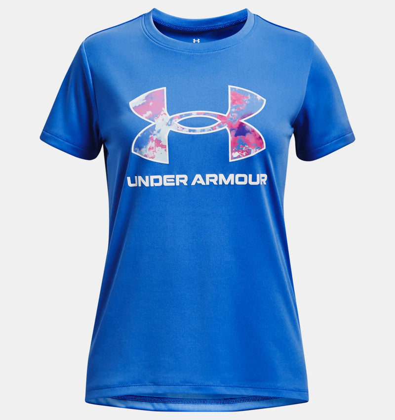 UNDER ARMOUR TECH™ PRINT FILL BIG LOGO SHORT SLEEVE WATER GIRL