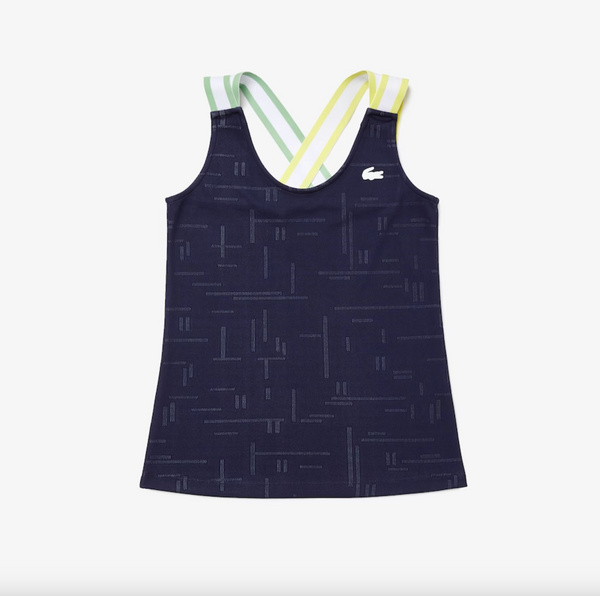 LACOSTE SPORT CLOSE-FITTING TANK TOP NAVY/WHITE WOMAN