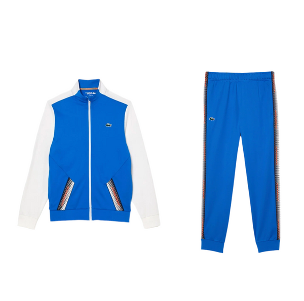 LACOSTE RETRO ZIPPED SWEATSHIRT BLUE  +  LACOSTE RETRO PANT BLUE MAN