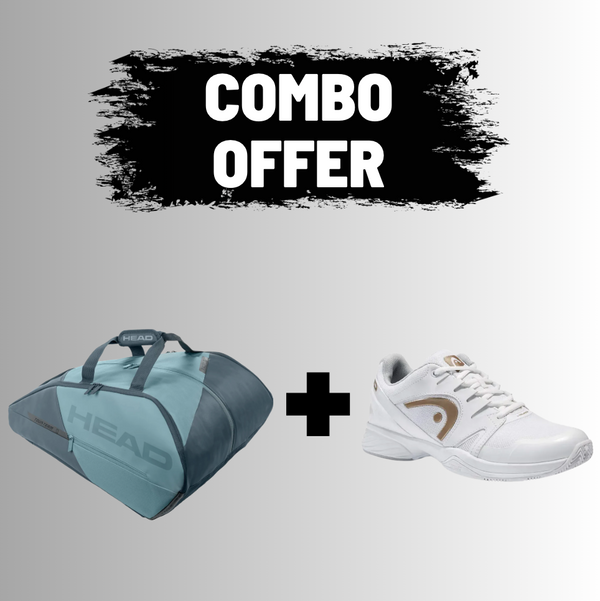 HEAD TOUR PADEL CYAN BLUE + HEAD SPRINT LTD AC WHITE/WHITE WOMAN