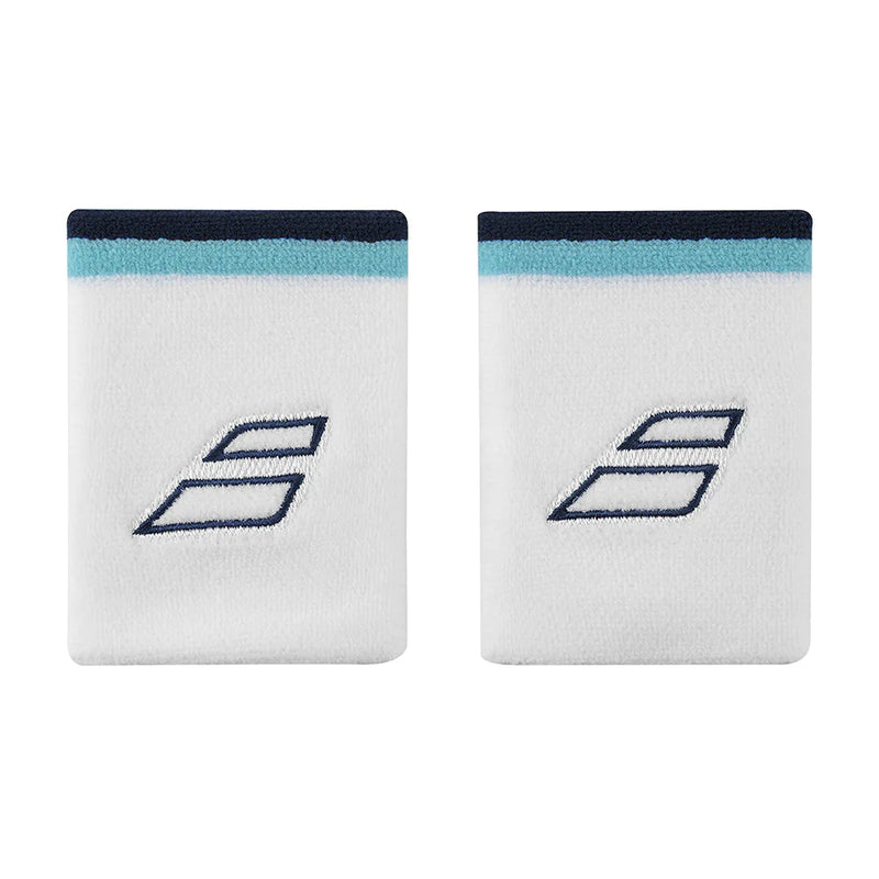 BABOLAT TERRY JUMBO WRISTBAND WHITE/BLUE (2X)