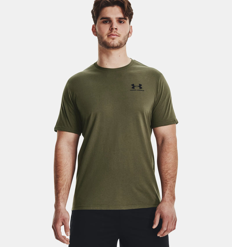 UNDER ARMOUR SPORTSTYLE LEFT CHEST SHORT SLEEVE SHIRT MARINE GREEN MAN