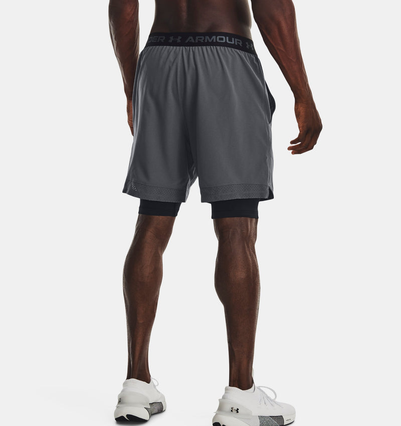 UNDER ARMOUR VANISH WOVEN 2-IN-1 SHORTS PITCH GRAY MAN