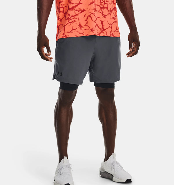 UNDER ARMOUR VANISH WOVEN 2-IN-1 SHORTS PITCH GRAY MAN